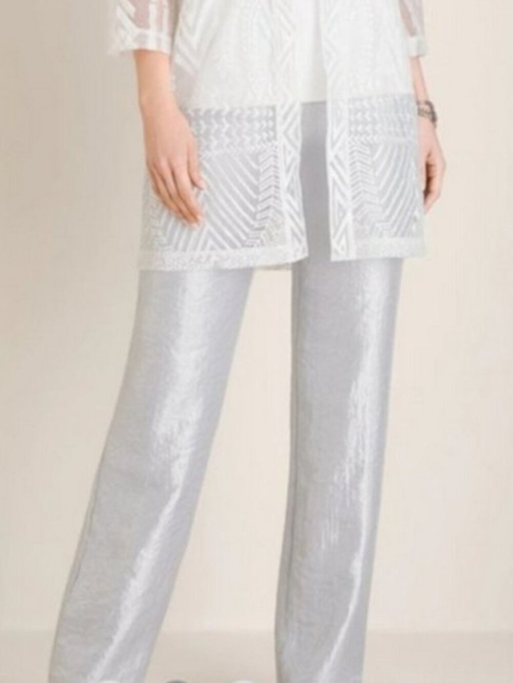 Chico's Travelers Metallic Shimmer Pants size 2